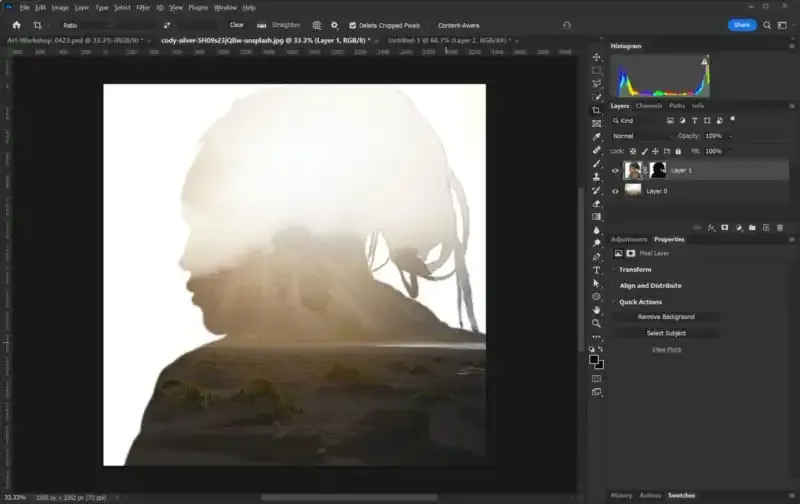 Cómo hacer una foto de doble exposición en Photoshop