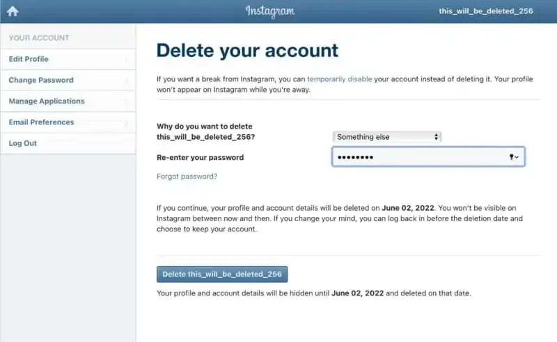 Cómo eliminar tu cuenta de Instagram