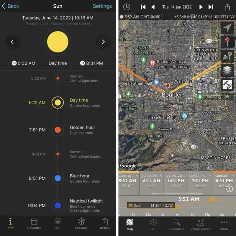 Hora Dorada: Cuando la luz del sol es cálida y las fotos son mágicas.